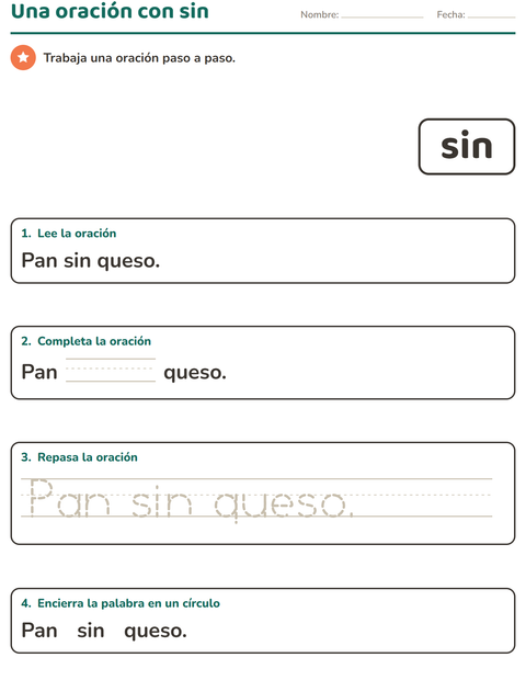 Vista previa de la hoja de Palabras de uso frecuente para jardín infantil
