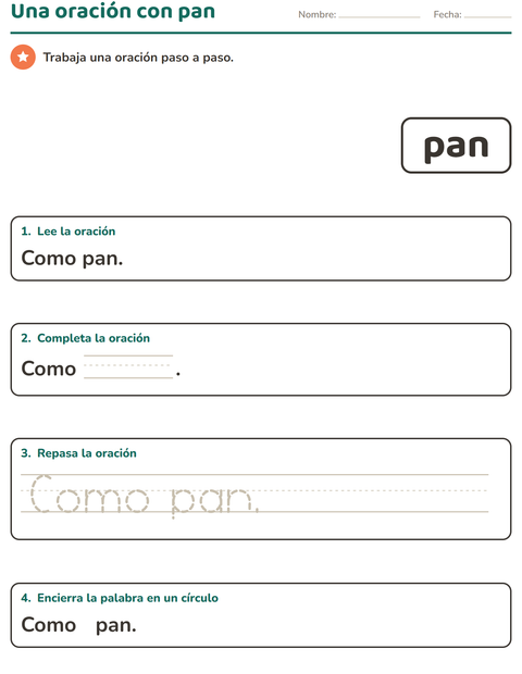 Vista previa de la hoja de Palabras de uso frecuente para jardín infantil