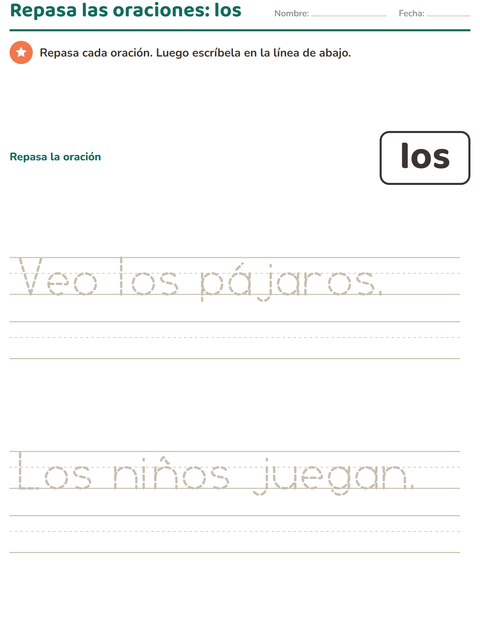 Vista previa de la hoja de Palabras de uso frecuente para jardín infantil