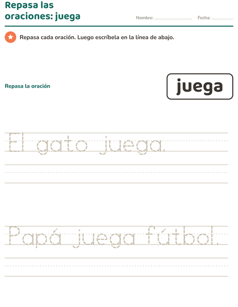 Vista previa de la hoja de Palabras de uso frecuente para jardín infantil