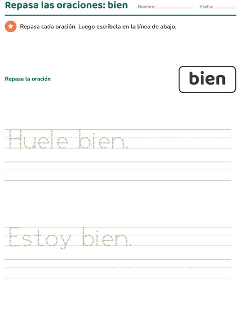 Vista previa de la hoja de Palabras de uso frecuente para jardín infantil