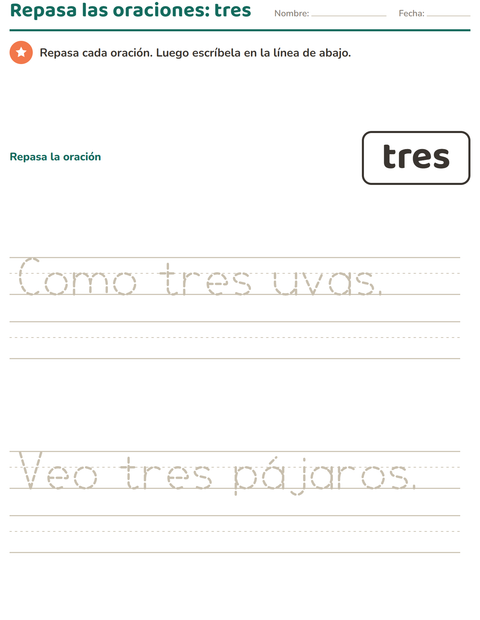 Vista previa de la hoja de Palabras de uso frecuente para jardín infantil