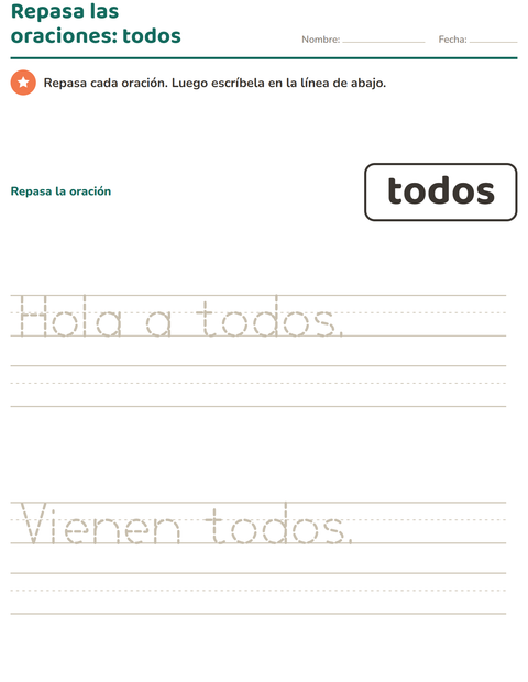 Vista previa de la hoja de Palabras de uso frecuente para jardín infantil