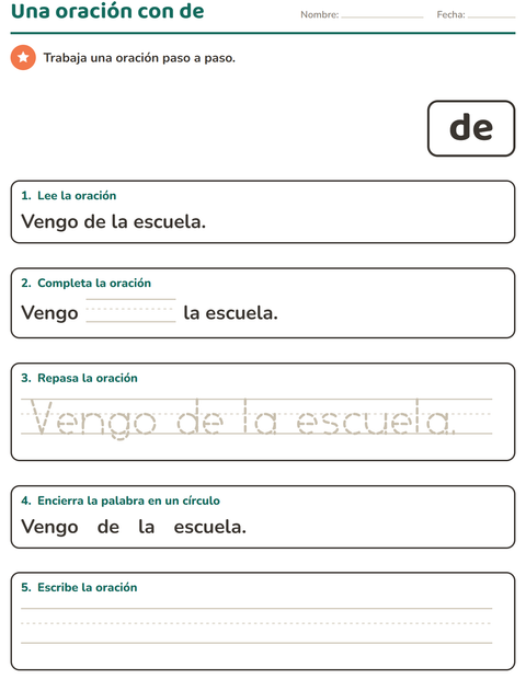 Vista previa de la hoja de Palabras de uso frecuente para jardín infantil