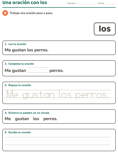 Vista previa de la hoja de Palabras de uso frecuente para jardín infantil