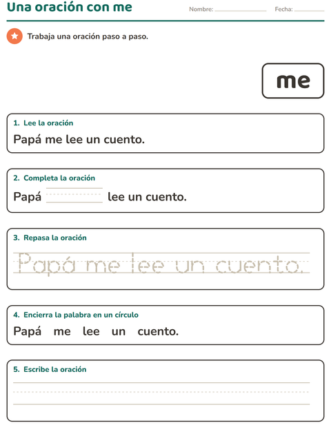 Vista previa de la hoja de Palabras de uso frecuente para jardín infantil