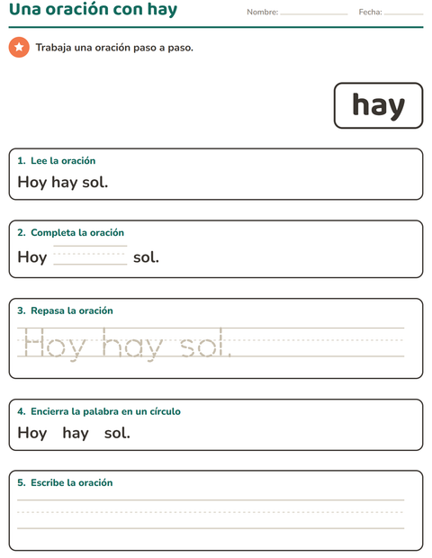 Vista previa de la hoja de Palabras de uso frecuente para jardín infantil