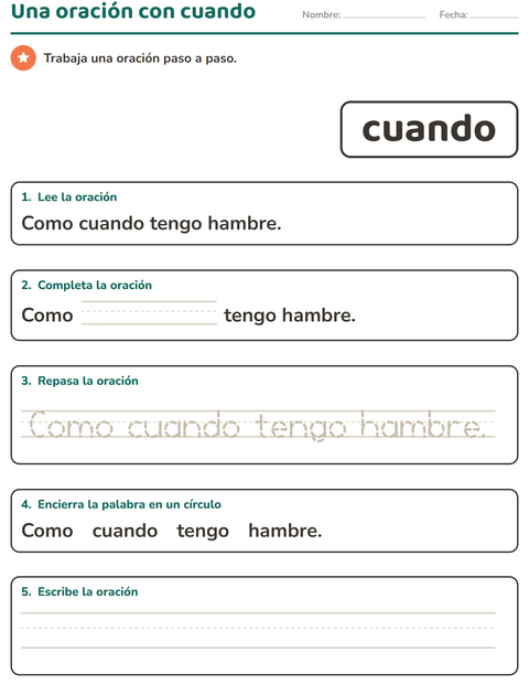 Vista previa de la hoja de Palabras de uso frecuente para jardín infantil