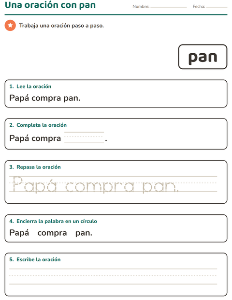 Vista previa de la hoja de Palabras de uso frecuente para jardín infantil