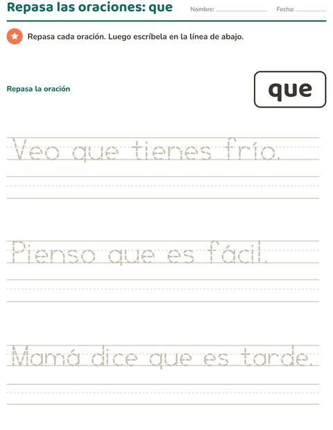 Vista previa de la hoja de Palabras de uso frecuente para jardín infantil