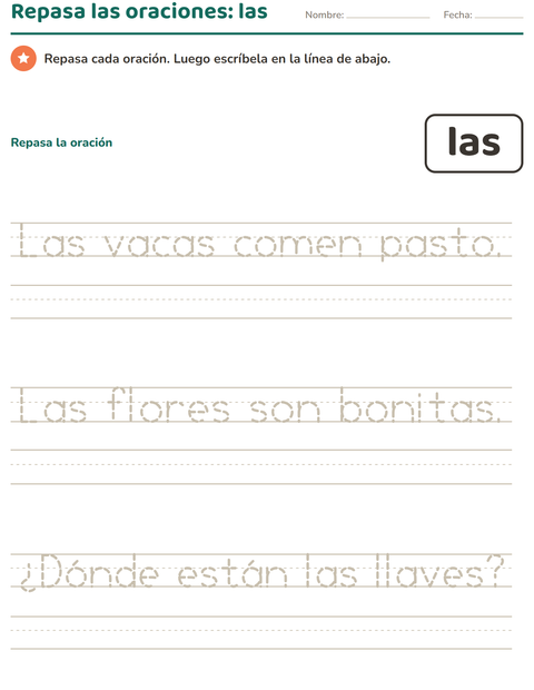 Vista previa de la hoja de Palabras de uso frecuente para jardín infantil