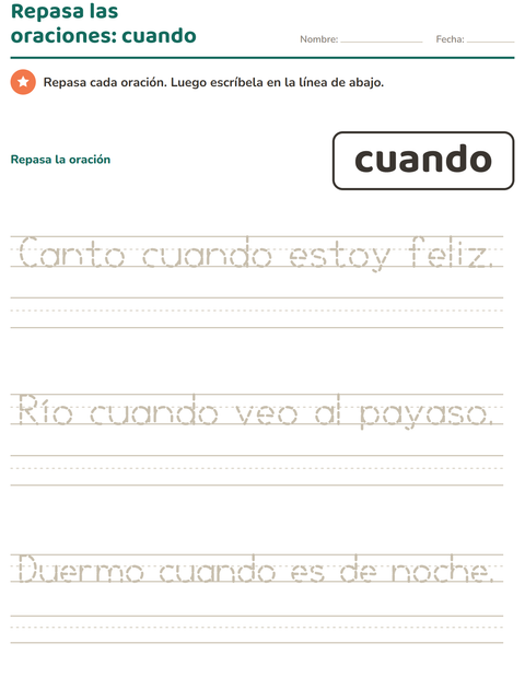 Vista previa de la hoja de Palabras de uso frecuente para jardín infantil