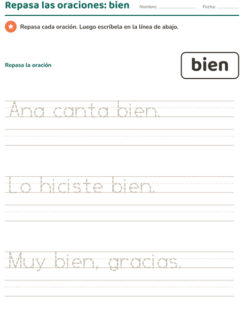 Vista previa de la hoja de Palabras de uso frecuente para jardín infantil