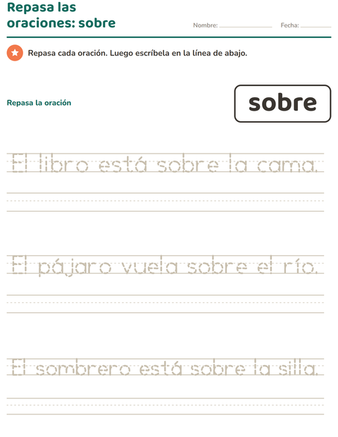 Vista previa de la hoja de Palabras de uso frecuente para jardín infantil