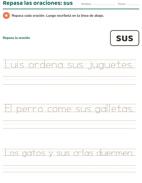 Vista previa de la hoja de Palabras de uso frecuente para jardín infantil