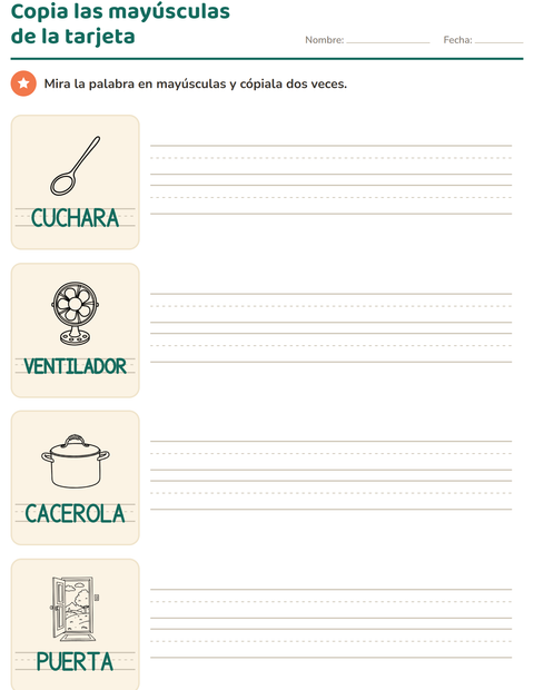 Vista previa de la hoja de Palabras punteadas con Hogar y Naturaleza BN para jardín infantil