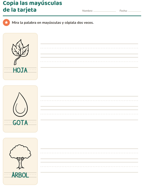 Vista previa de la hoja de Palabras punteadas con Naturaleza BN para jardín infantil