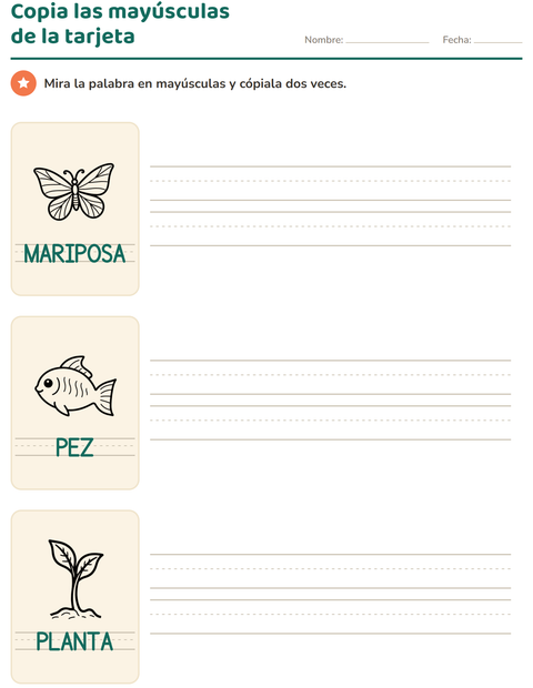 Vista previa de la hoja de Palabras punteadas con Naturaleza BN para jardín infantil