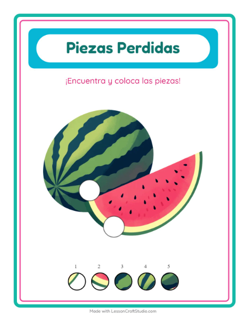 Piezas faltantes con 4 de Julio
