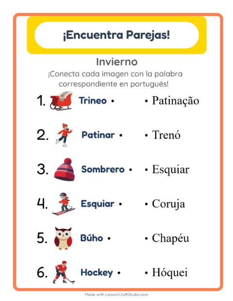 Une imágenes y palabras en portugués – Invierno