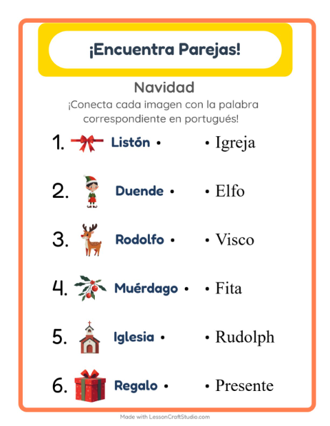 Une imágenes y palabras en portugués – Navidad