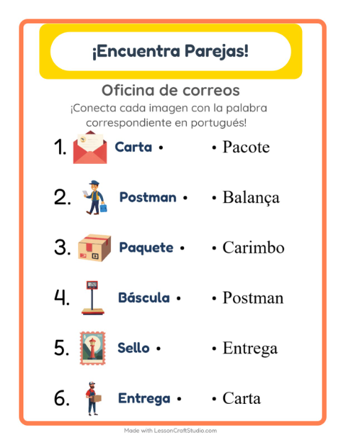 Une imágenes y palabras en portugués – Oficina De Correos