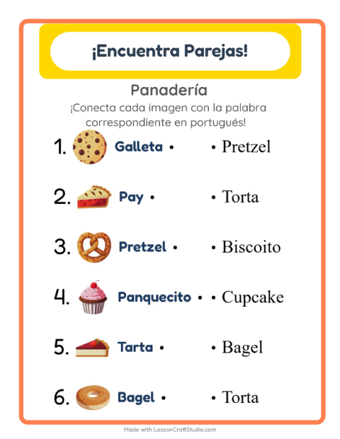 Une imágenes y palabras en portugués – Panadería