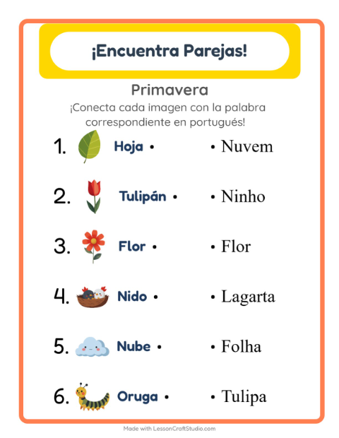 Vista previa de Aprender portugués: Primavera – une imágenes y palabras para niños