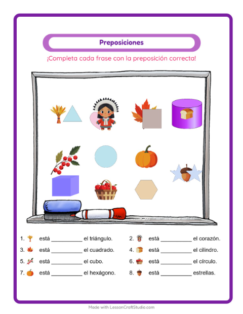 Completa la oración con Día de Acción de Gracias