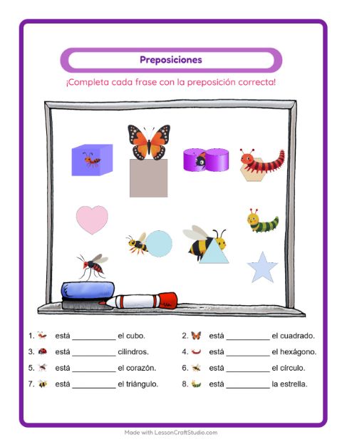 Completa la oración con Insectos y bichos