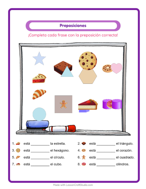 Completa la oración con Panadería