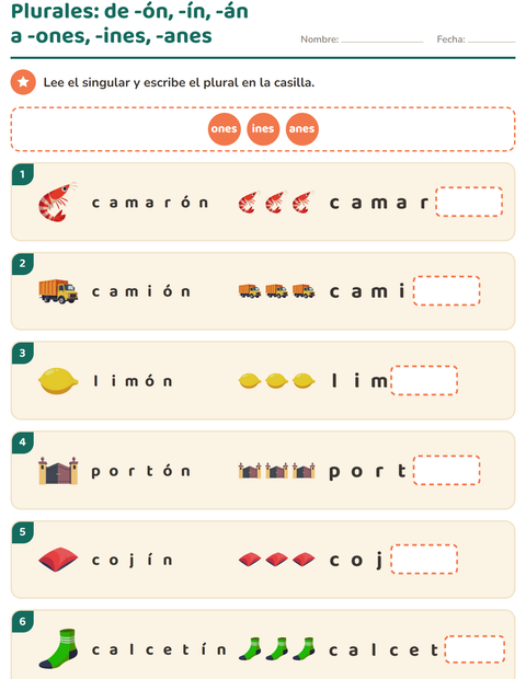 Vista previa de la hoja de Reglas de ortografía para grado 2