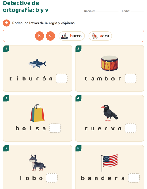 Vista previa de la hoja de Reglas de ortografía para grado 2