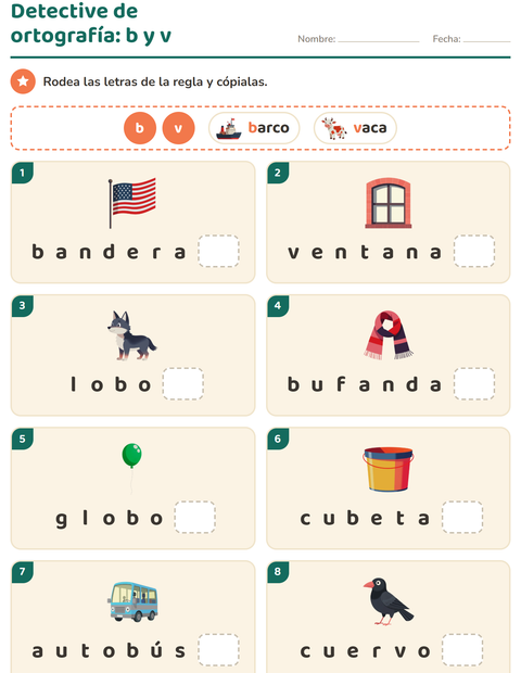 Vista previa de la hoja de Reglas de ortografía para grado 2