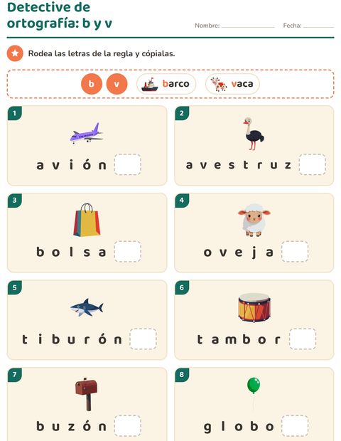 Vista previa de la hoja de Reglas de ortografía para grado 2