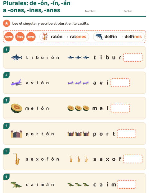 Vista previa de la hoja de Reglas de ortografía para grado 2