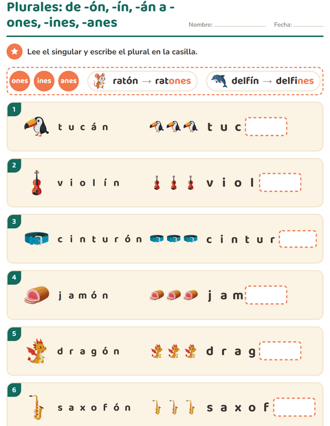 Vista previa de la hoja de Reglas de ortografía para grado 2