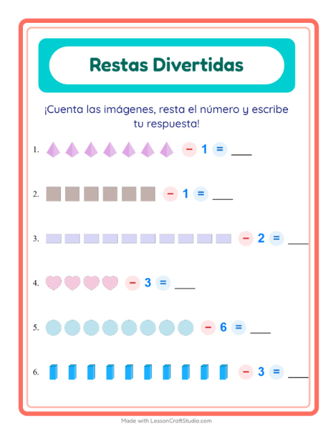 Resta con Formas