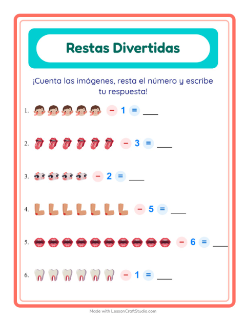 Resta con Partes del Cuerpo