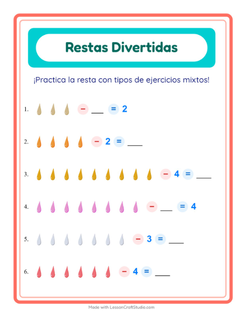 Resta con Colores