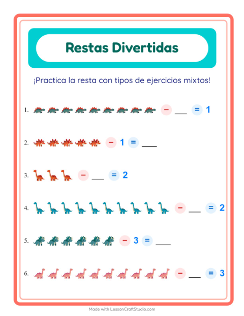 Resta con Dinosaurios