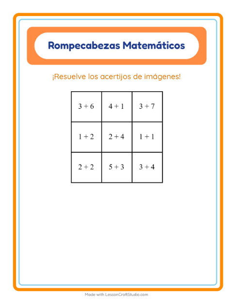 Vista previa de Resuelve el Rompecabezas de Sumas y Restas hasta 20: En el Supermercado