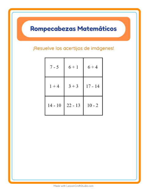 Vista previa de la hoja de Rompecabezas Matemático con Oficina de correos para grado 1