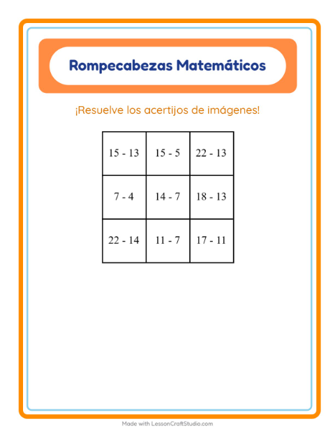 Vista previa de la hoja de Rompecabezas Matemático con Oficina de correos para grado 1