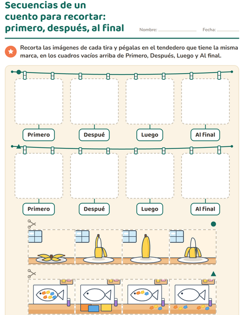 Vista previa de la hoja de Secuencias de cuentos para jardín infantil