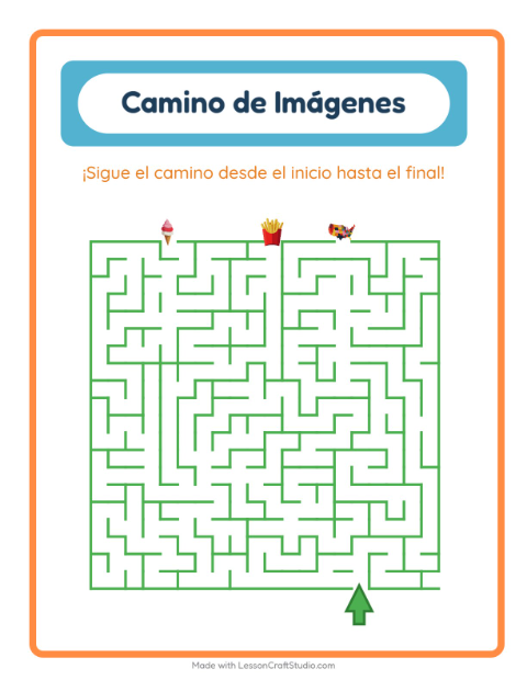 Vista previa de la hoja de Sendero De Imágenes con 4 de Julio para jardín infantil