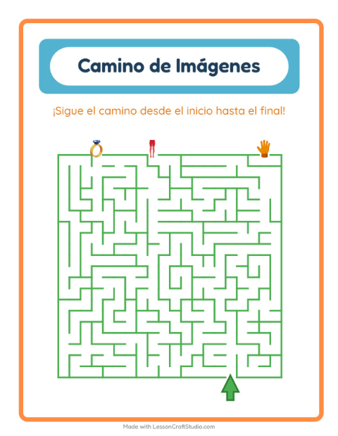 Vista previa de la hoja de Sendero De Imágenes con Accesorios para jardín infantil