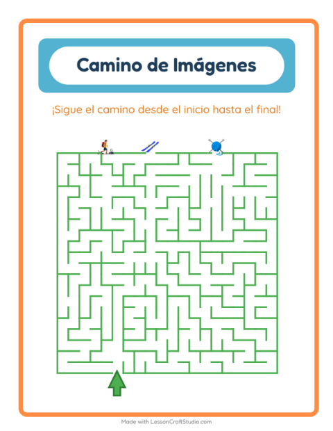 Vista previa de la hoja de Sendero De Imágenes con Actividades para jardín infantil