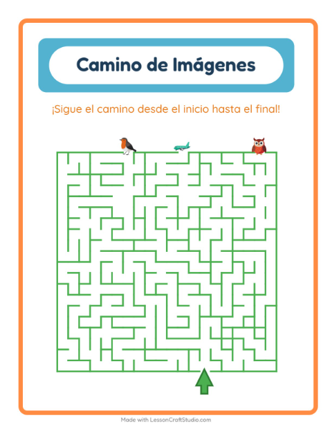 Vista previa de la hoja de Sendero De Imágenes con Cosas que vuelan para jardín infantil