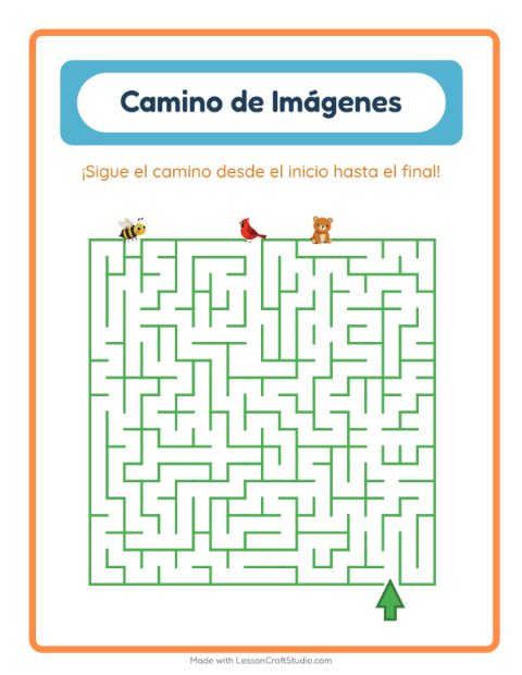Vista previa de la hoja de Sendero De Imágenes con Criaturas del bosque para jardín infantil